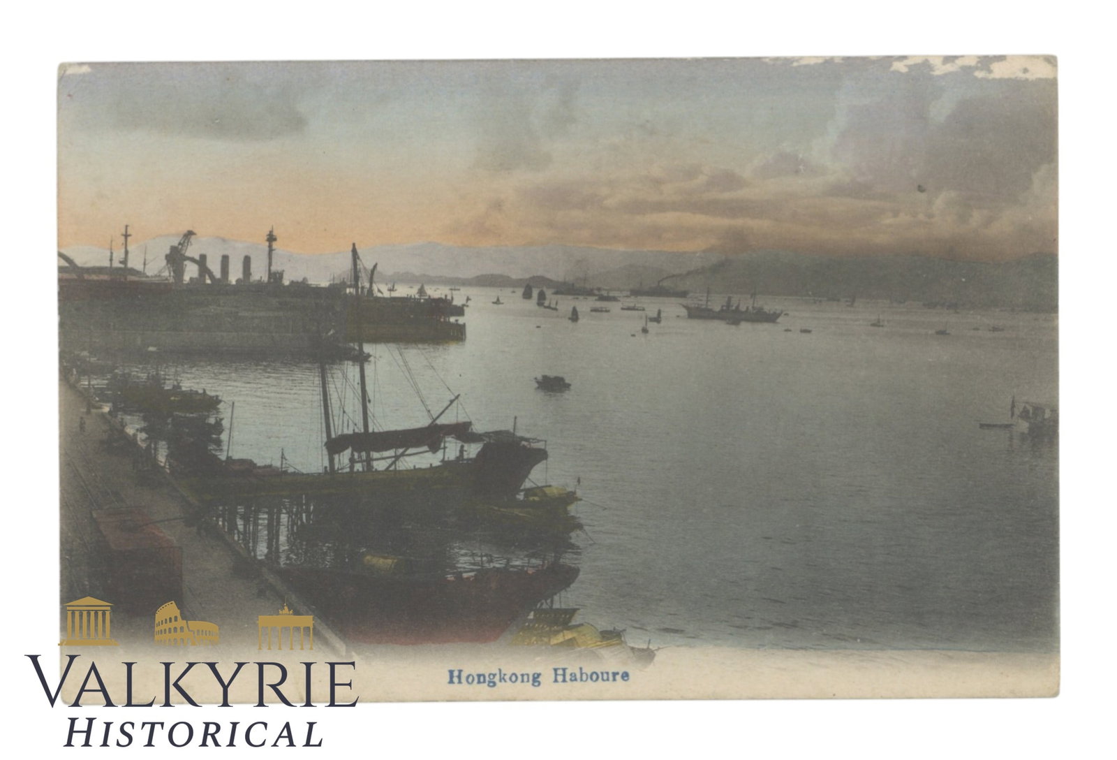 Hong Kong - Harbour - around 1910.: Hong Kong - Harbour - around 1910. Shipping flat cost $25 it doesn't matter how many items you win. you pay just $25 for shipping.