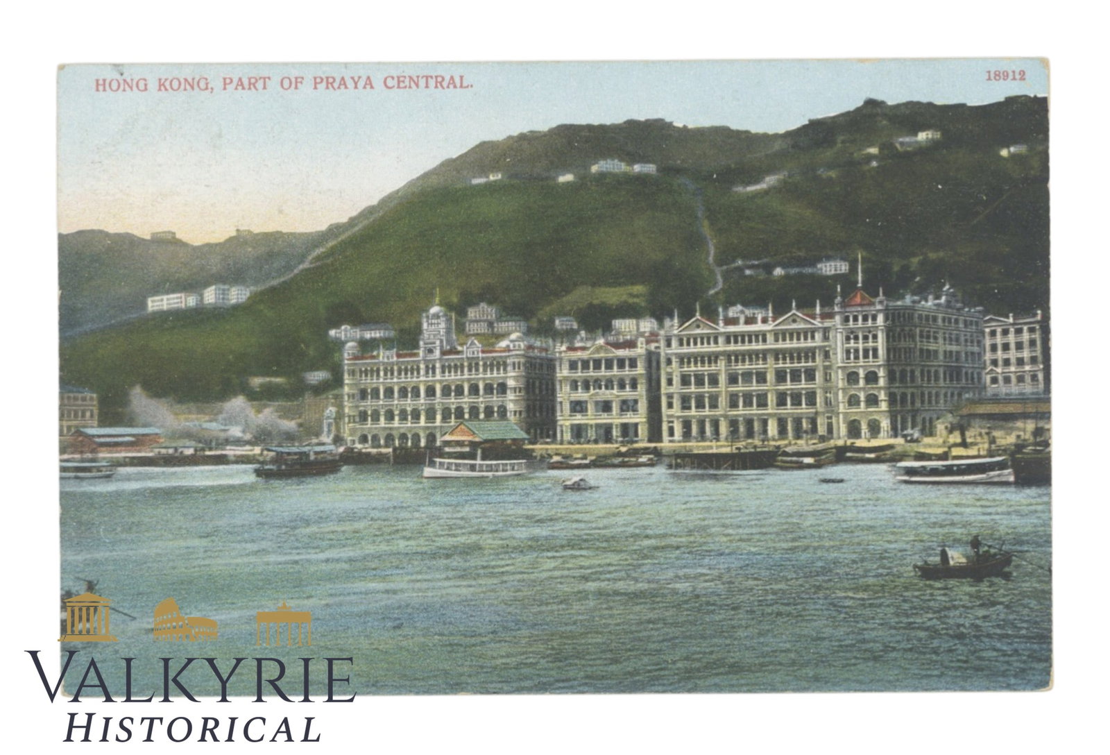 Hong Kong - Part of Praya Central - around 1910.: Hong Kong - Part of Praya Central - around 1910. Shipping flat cost $25 it doesn't matter how many items you win. you pay just $25 for shipping.
