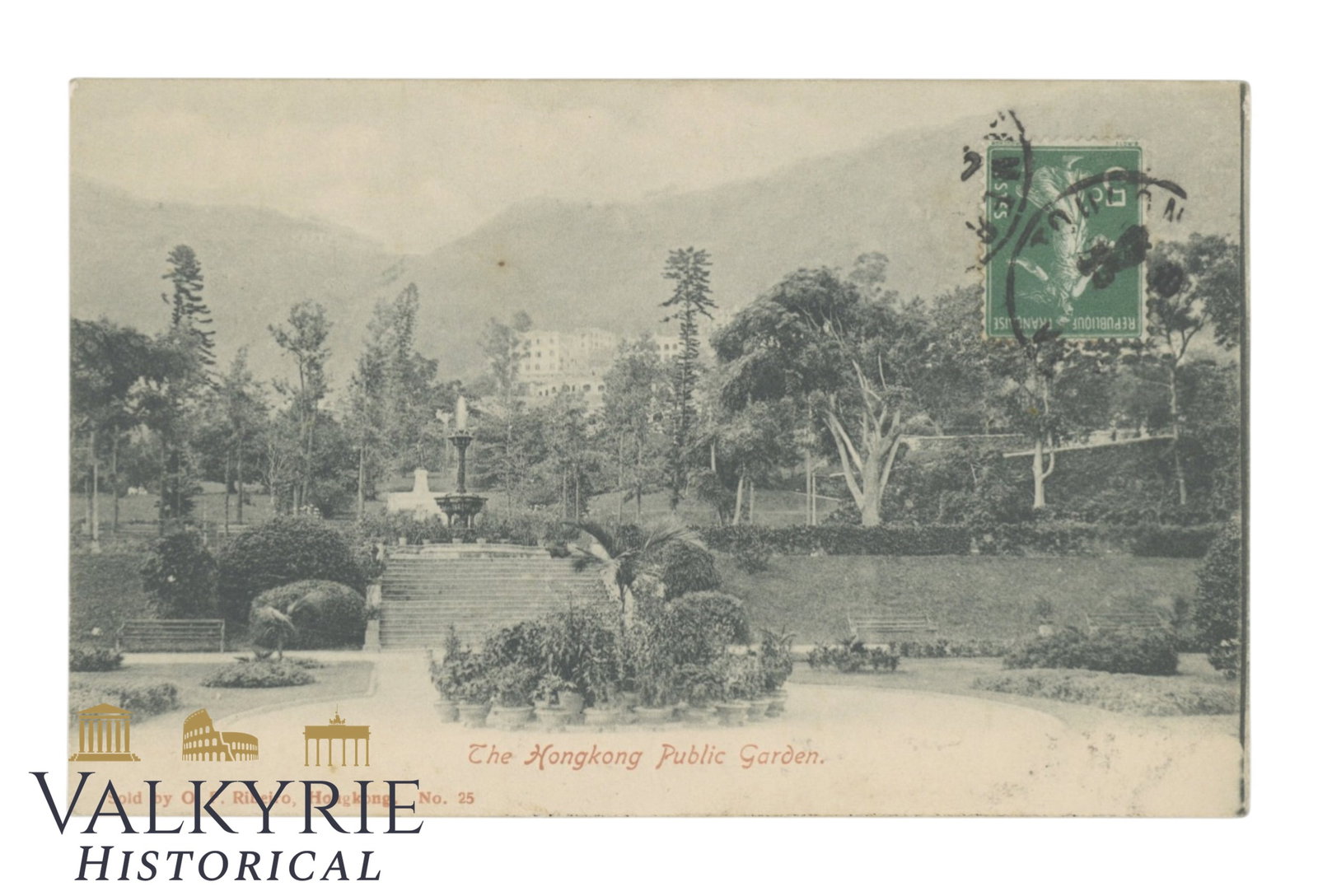 Hong Kong - Public Garden - around 1900.: Hong Kong - Public Garden - around 1900. Postcard from 1900 but sent in 1914. Shipping flat cost $25 it doesn't matter how many items you win. you pay just $25 for shipping.