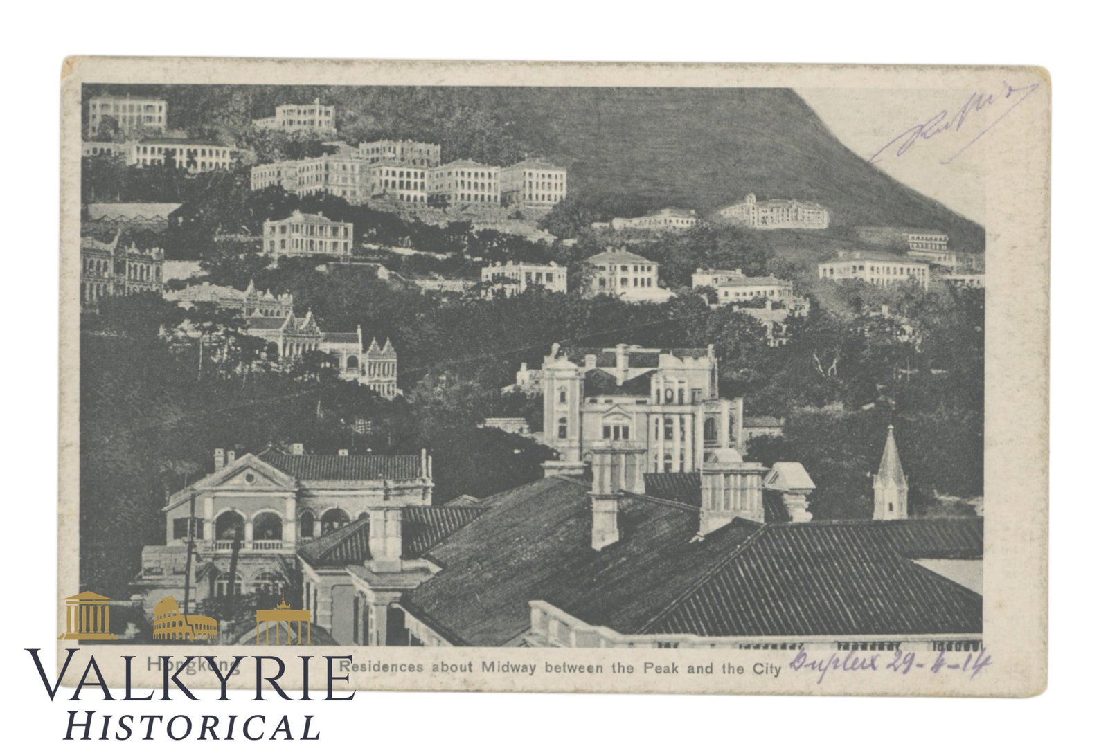Hong Kong -Residences about Midway Between the Peak and the City - around 1914. (1 of 2)