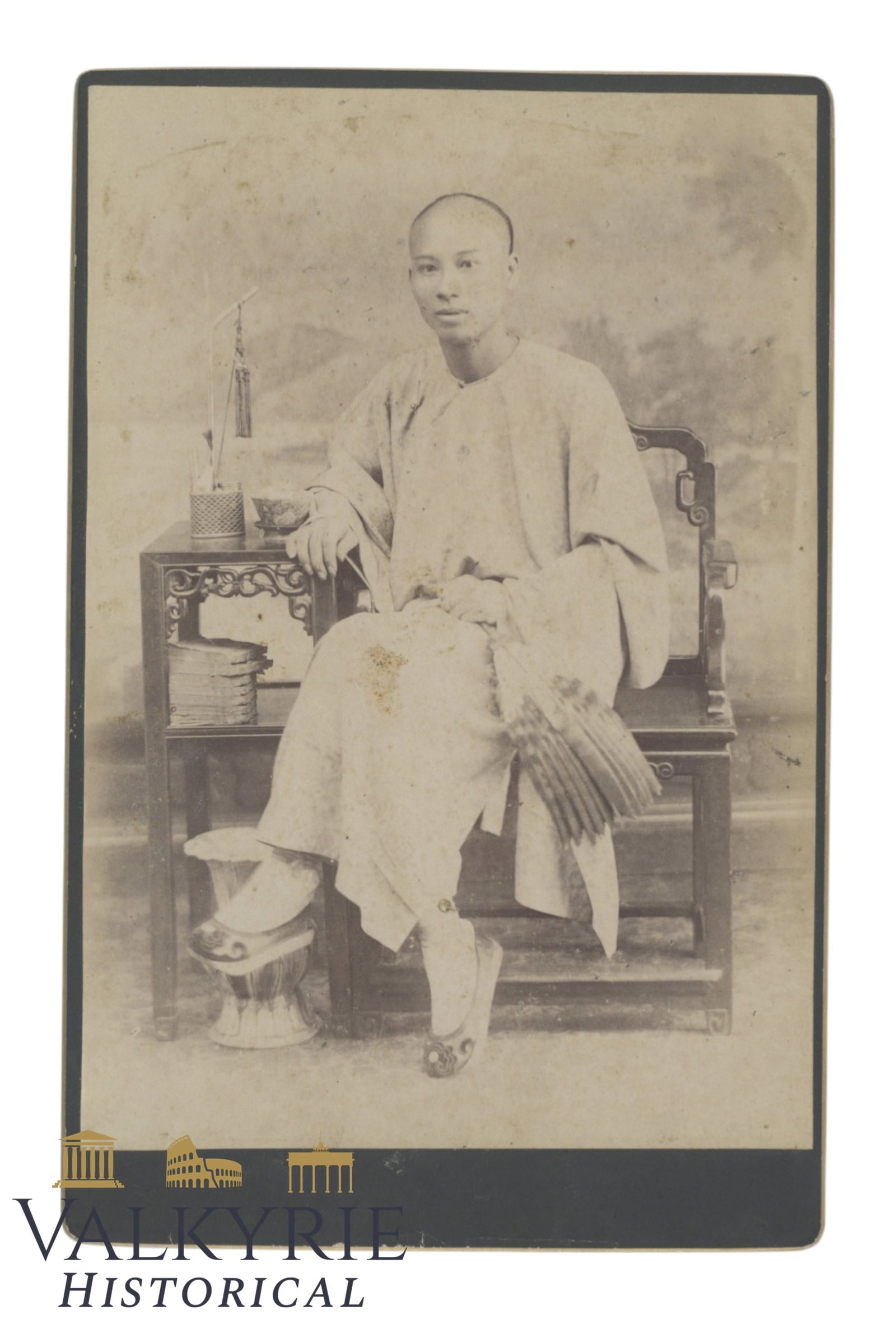 China - Photo of Chinese Men around 1890 in Traditional Costume.: China - Photo of Chinese Men around 1890 in Traditional Costume. Shipping flat cost $25 it doesn't matter how many items you win. you pay just $25 for shipping.