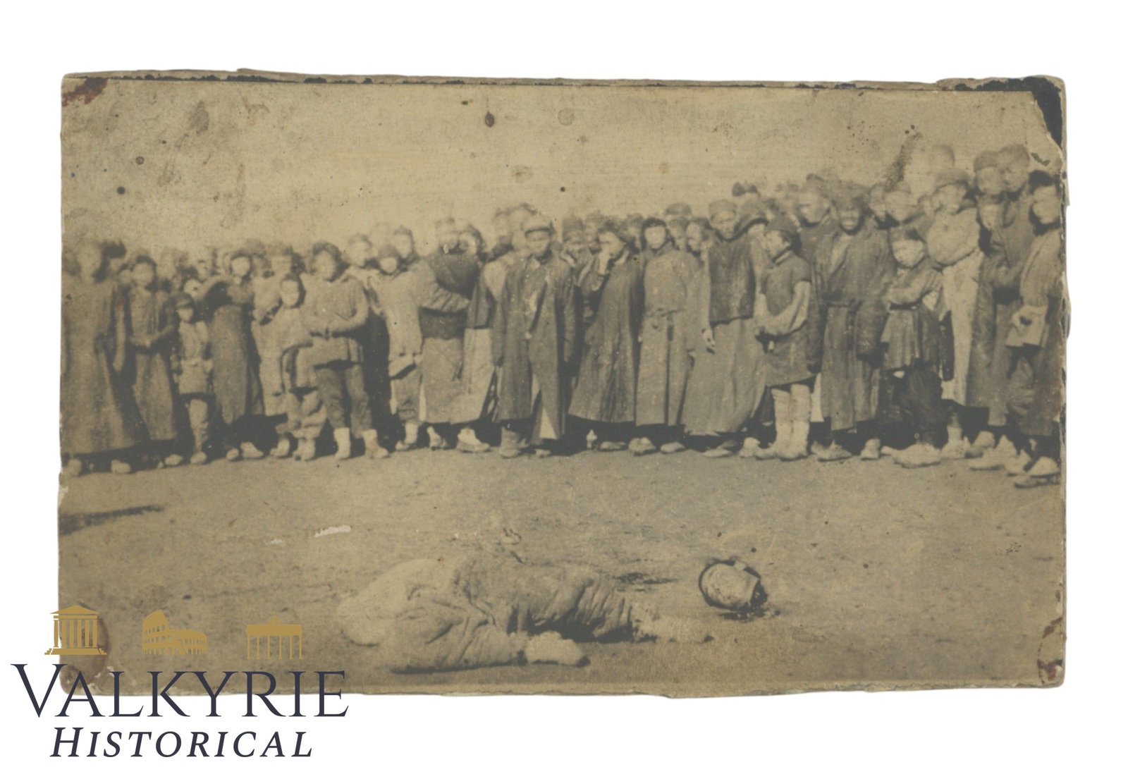 China - Street Execution - Cardboard, probably right after the Boxer Rebellion of 1899-1901. (1 of 2)