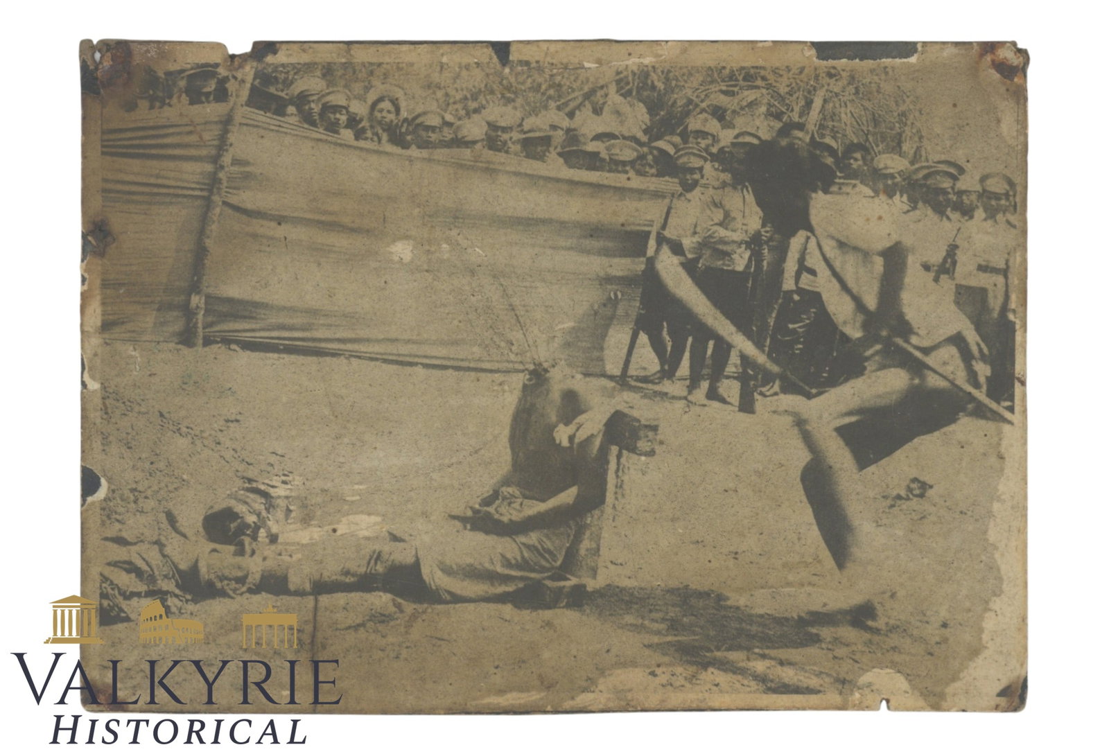 China - Street Execution - Cardboard, probably right after the Boxer Rebellion of 1899-1901. (1 of 2)