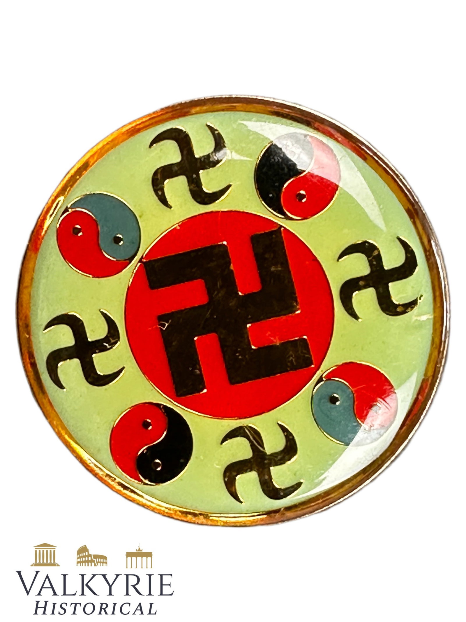Falun Dafa ( Falun Gong ) - Badge Symbol of Spiritual Practice (Wheel of the Law) (1 of 3)