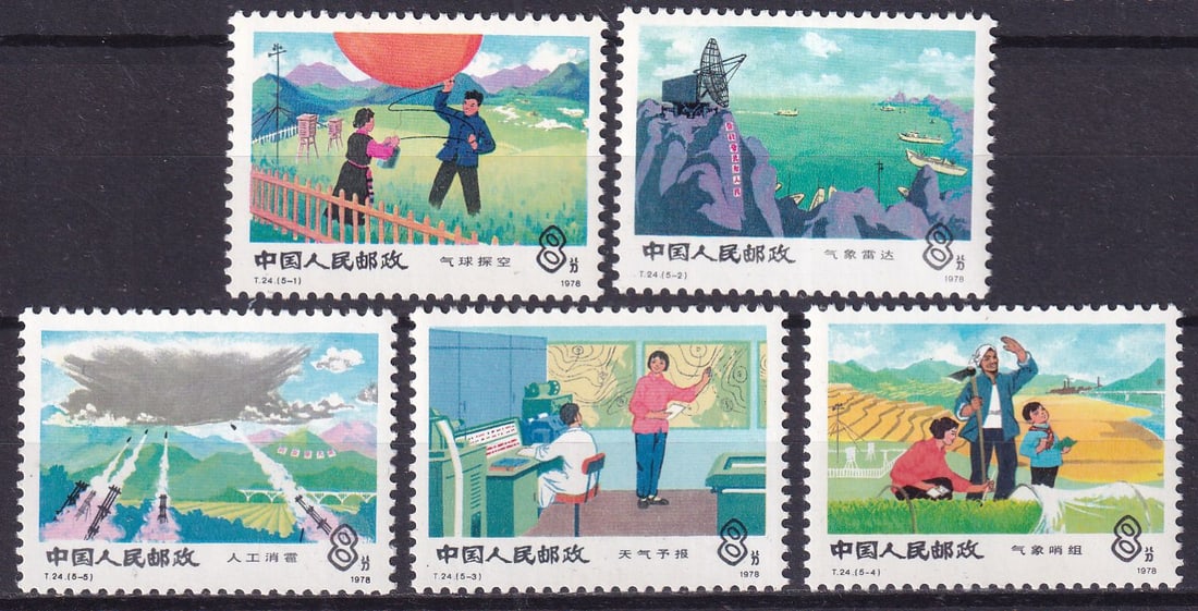 1978 China Meteorological services Mi 1394-98 **: 1978 China Meteorological services Mi 1394-98 ** stamps mint never hinged. Shipping flat cost $25 it doesn't matter how many items you win. you pay just $25 for shipping.