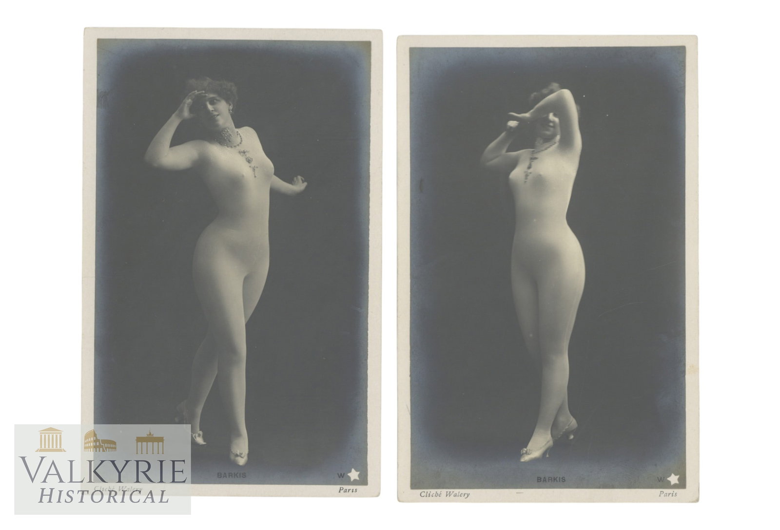Two Artistic Photos - Female Nudes. Postcard size, circa 1910-1930.: Two Artistic Photos - Female Nudes. Postcard size, circa 1910-1930. Shipping flat cost $25 it doesn't matter how many items you win. you pay just $25 for shipping.