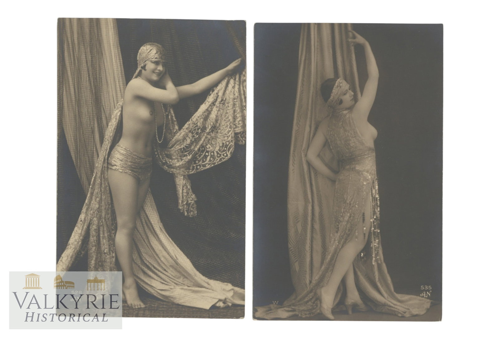 Two Artistic Photos - Female Nudes. Postcard size, circa 1910-1930.: Two Artistic Photos - Female Nudes. Postcard size, circa 1910-1930. Shipping flat cost $25 it doesn't matter how many items you win. you pay just $25 for shipping.