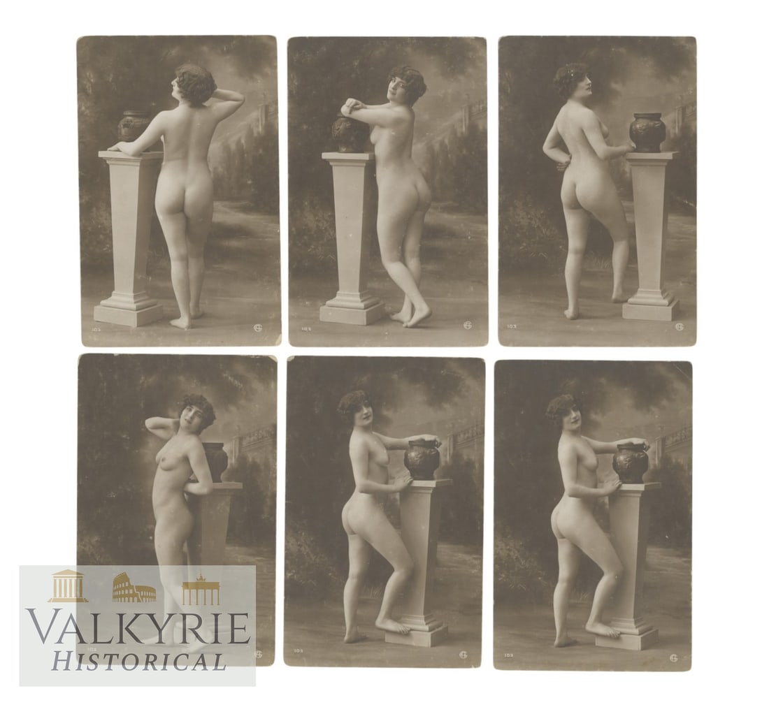 Six Artistic Photos - Female Nudes. Postcard size, circa 1910-1930.: Six Artistic Photos - Female Nudes. Postcard size, circa 1910-1930. Shipping flat cost $25 it doesn't matter how many items you win. you pay just $25 for shipping.