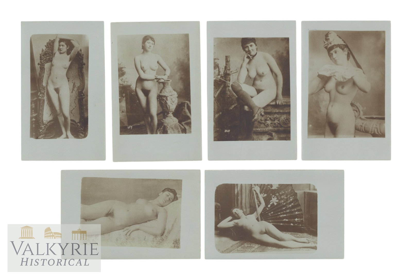 Six Artistic Photos - Female Nudes. Postcard size, circa 1910-1930.: Six Artistic Photos - Female Nudes. Postcard size, circa 1910-1930. Shipping flat cost $25 it doesn't matter how many items you win. you pay just $25 for shipping.
