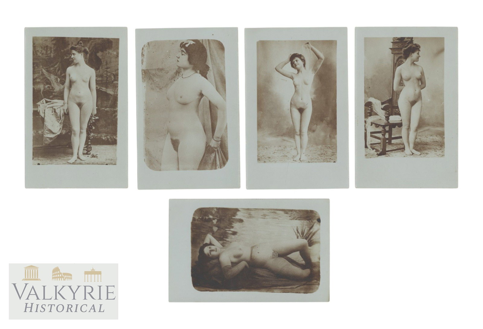 Five Artistic Photos - Female Nudes. Postcard size, circa 1910-1930.: Five Artistic Photos - Female Nudes. Postcard size, circa 1910-1930. Shipping flat cost $25 it doesn't matter how many items you win. you pay just $25 for shipping.
