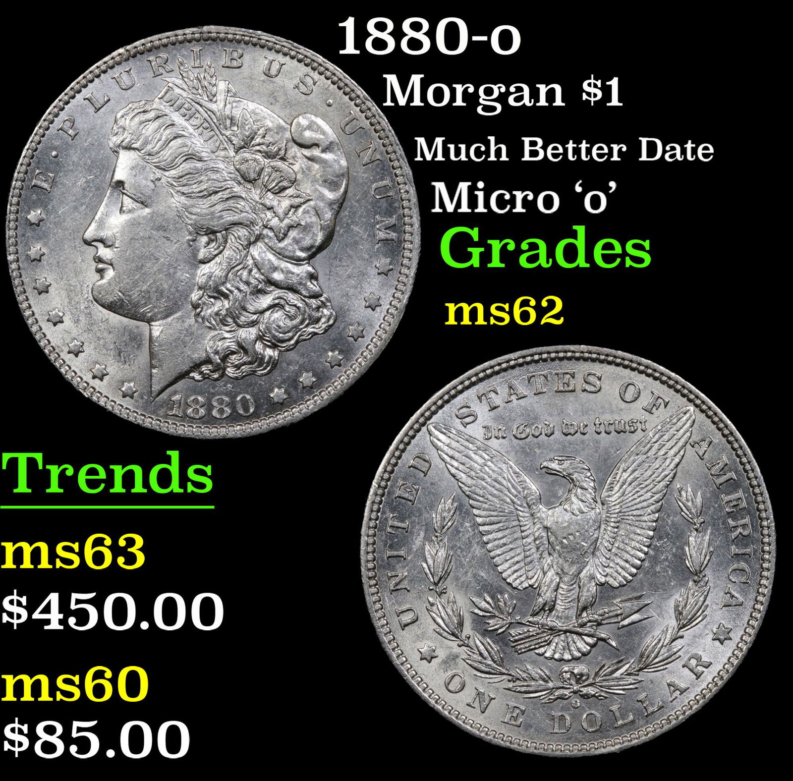 1880-o Morgan Dollar $1 Grades Select Unc (1 of 3)