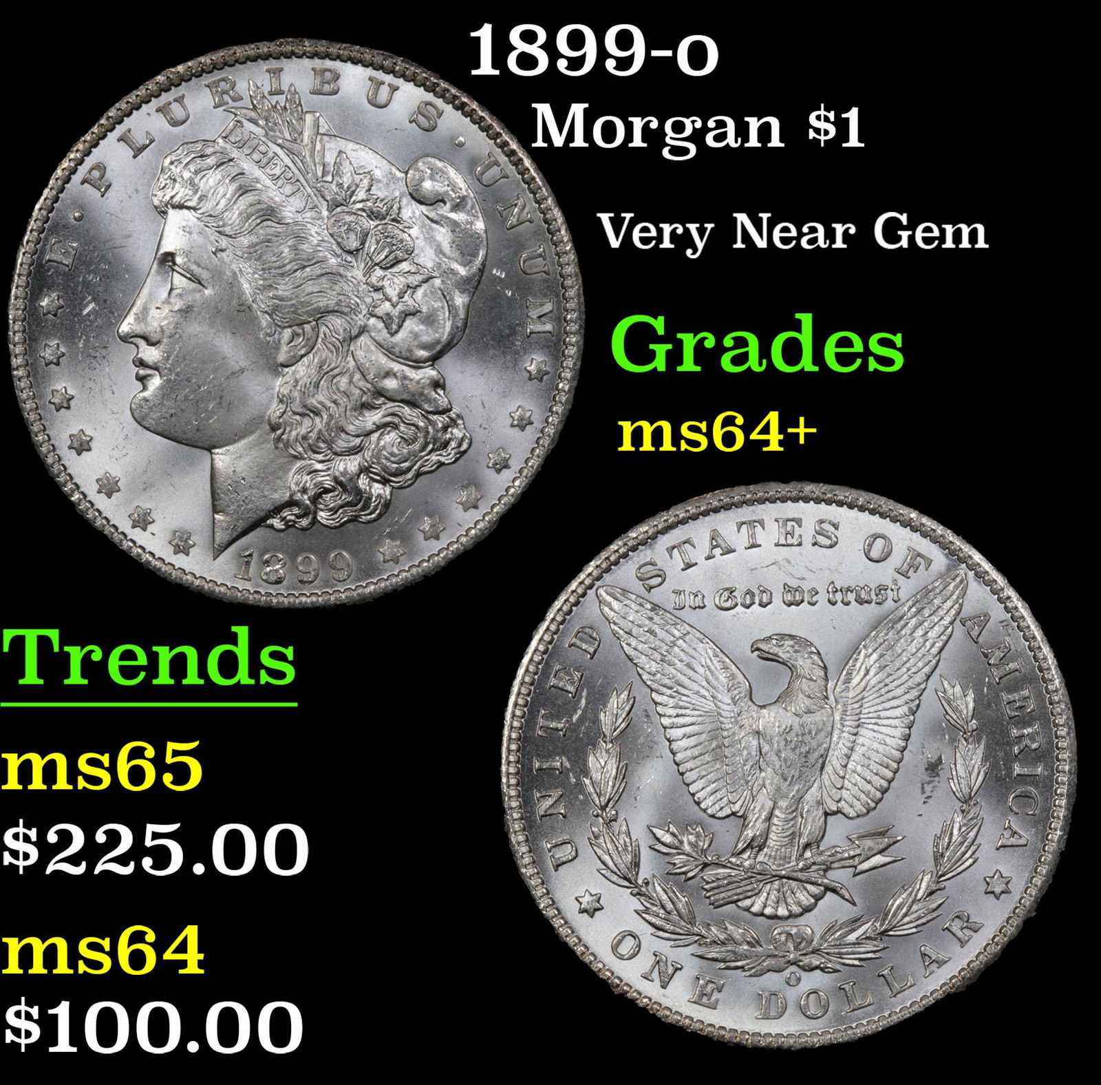 1899-o Morgan Dollar $1 Grades Choice+ Unc (1 of 3)