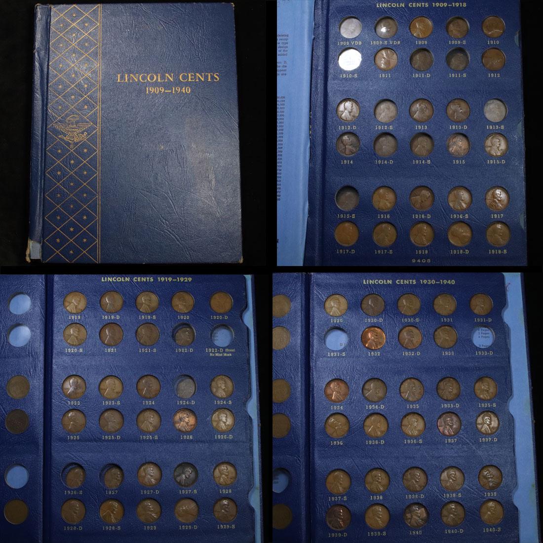 Partial Lincoln cent book 1909-1940 71 coins (1 of 5)