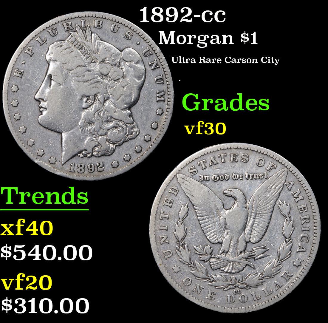 1892-cc Morgan Dollar $1 Grades vf++ (1 of 3)