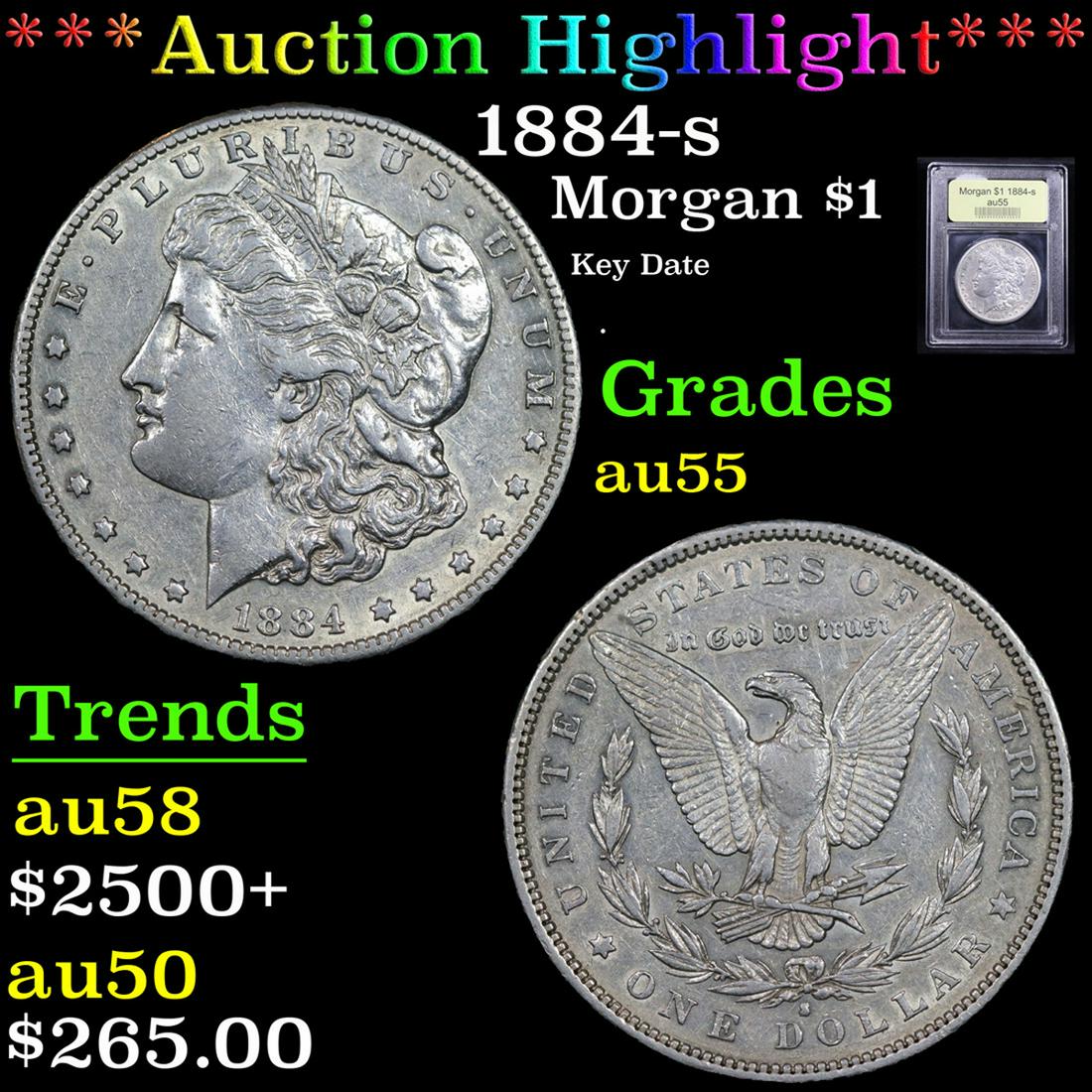 ***Auction Highlight*** 1884-s Morgan Dollar $1 Graded (1 of 5)