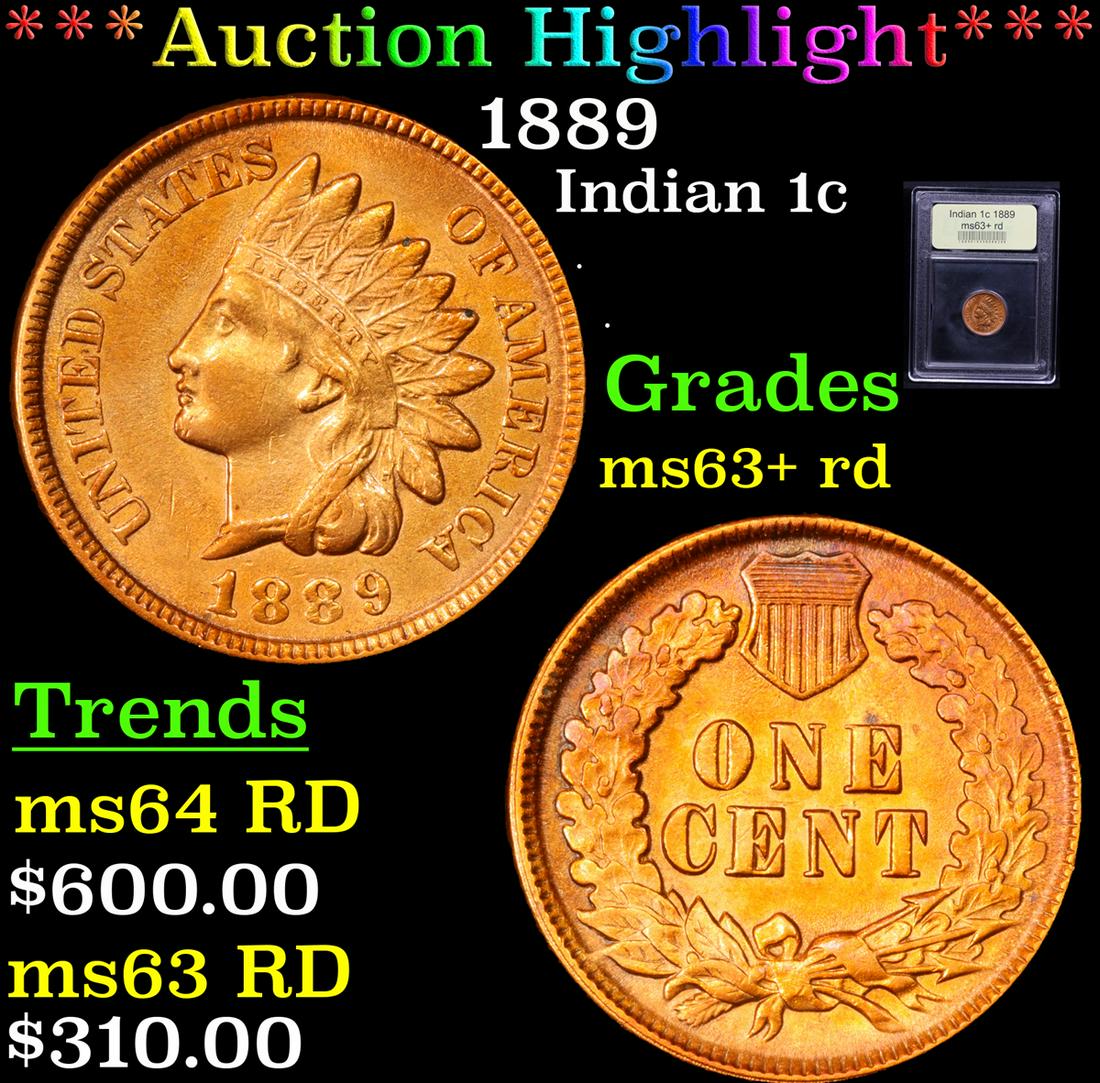 ***Auction Highlight*** 1889 Indian Cent 1c Graded (1 of 5)