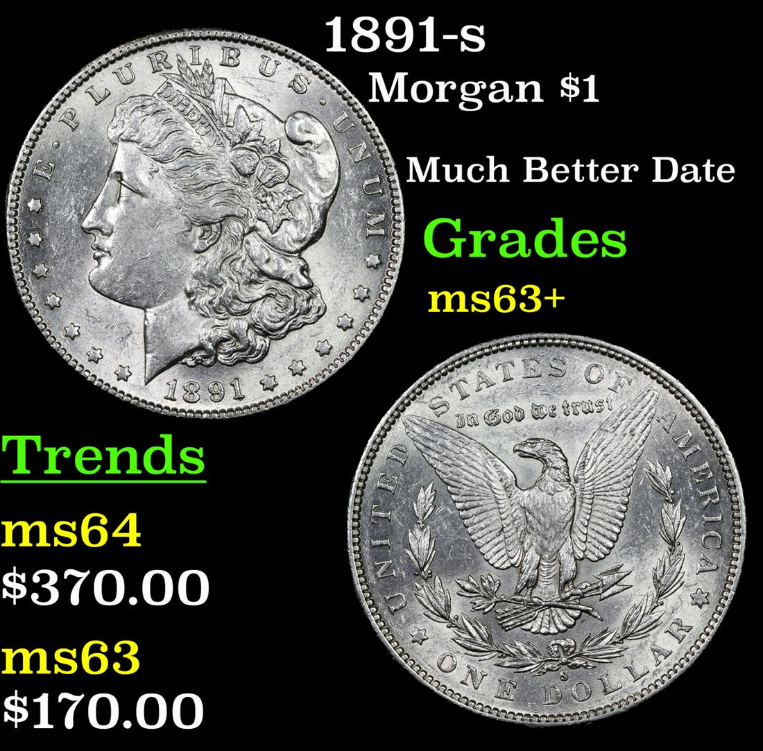 1891-s Morgan Dollar $1 Grades Select+ Unc (1 of 3)