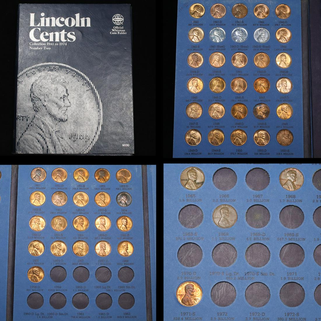 Partial Lincoln cent book 1941-1974 85 coins (1 of 5)