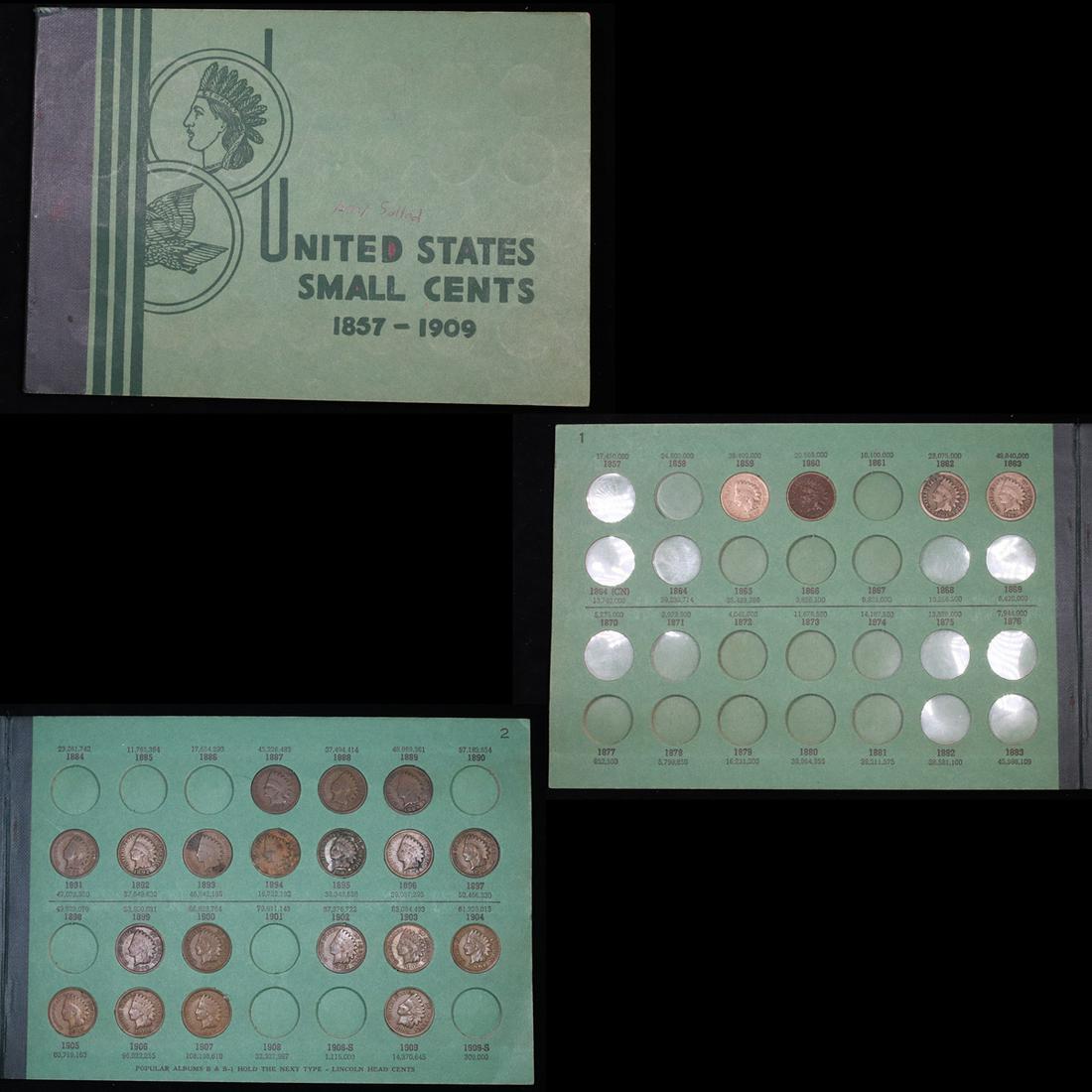 Partial Indian Head cent book 1859-1909 23 coins . . (1 of 4)