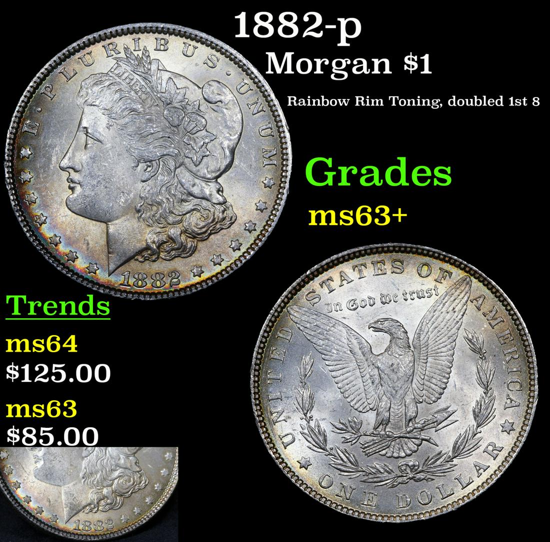 1882-p Morgan Dollar $1 Grades Select+ Unc (1 of 5)