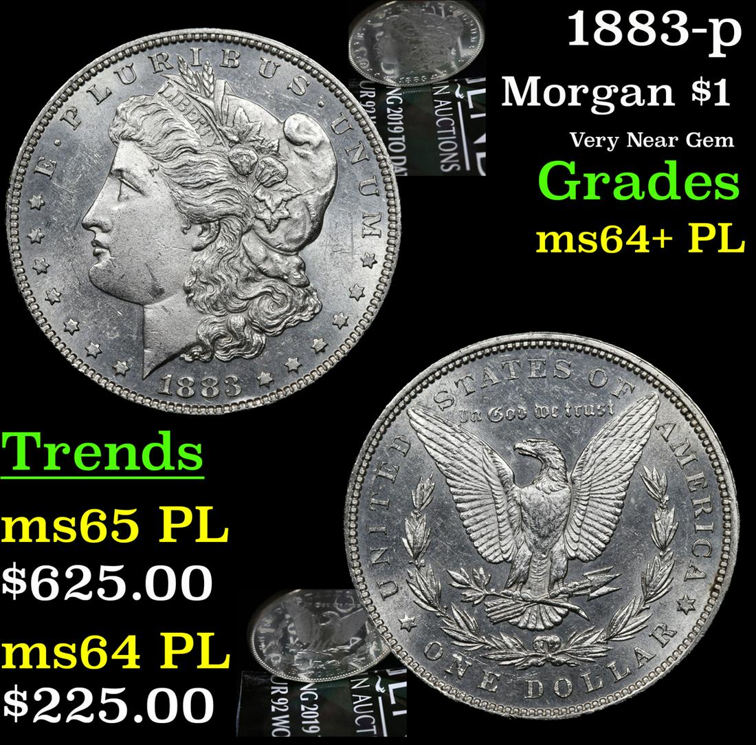 1883-p Morgan Dollar $1 Grades Choice Unc+ PL (1 of 7)
