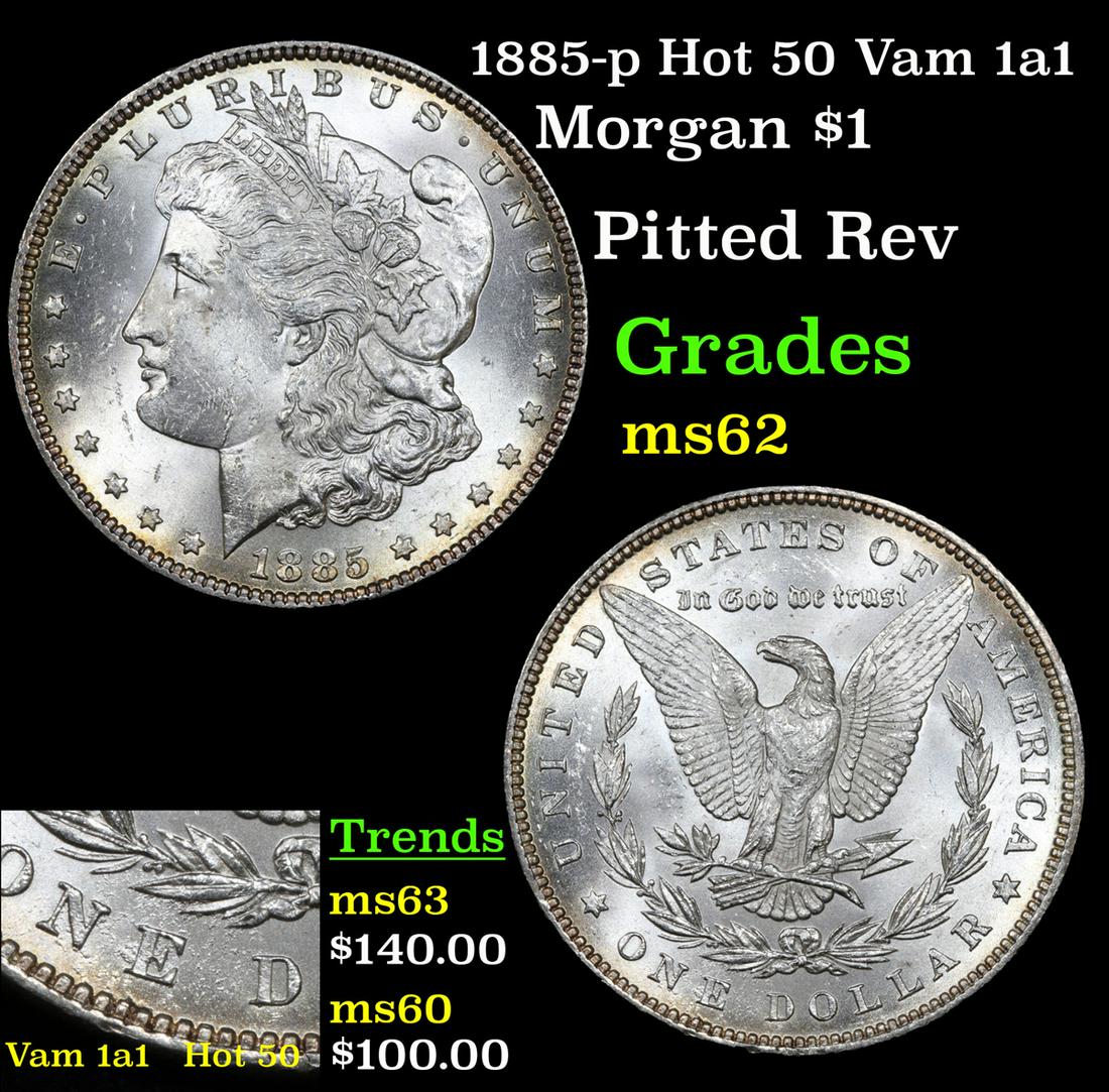 1885-p Hot 50 Vam 1a1 Morgan Dollar $1 Grades Select (1 of 5)