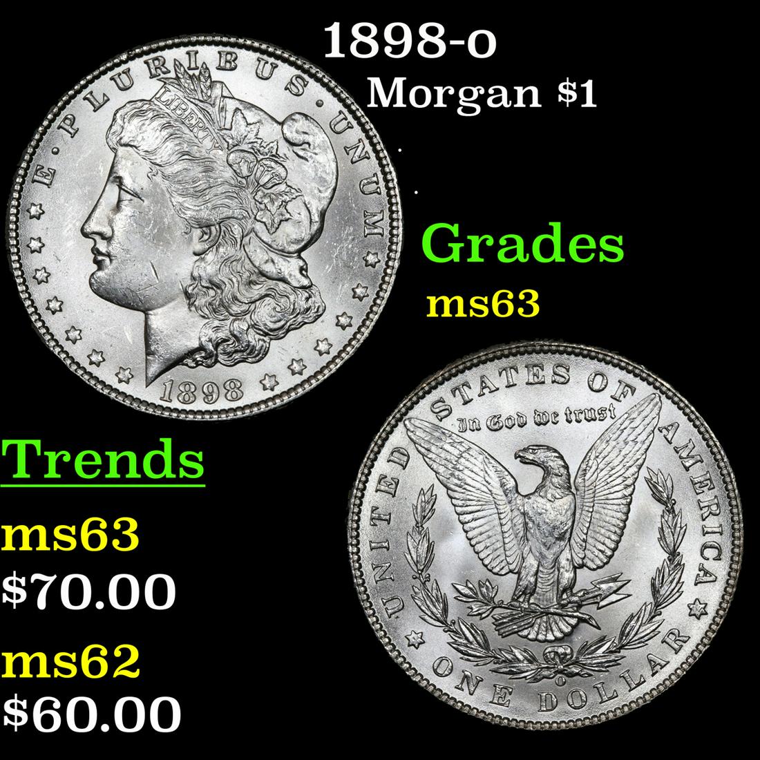 1898-o Morgan Dollar $1 Grades Select Unc (1 of 3)