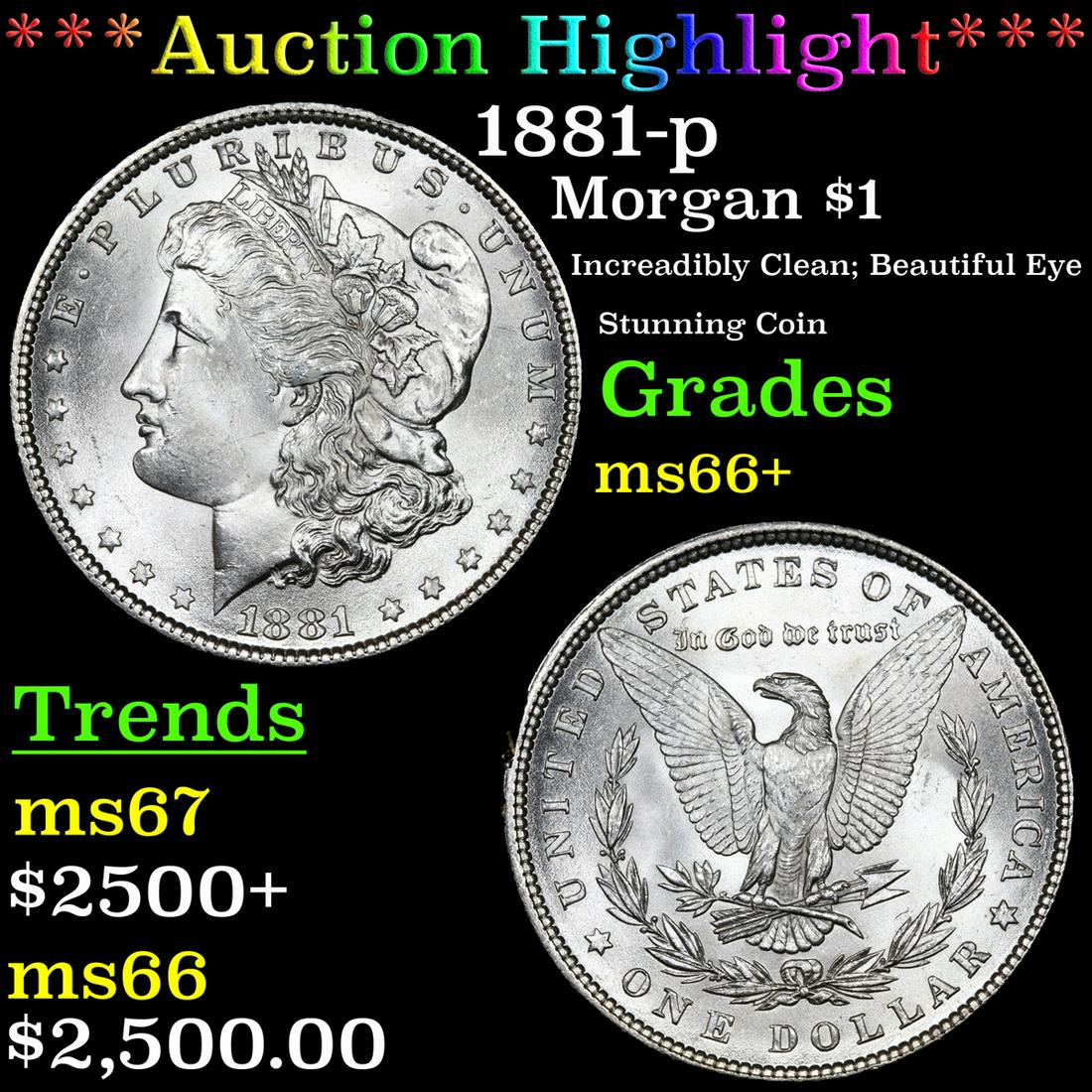 ***Auction Highlight*** 1881-p Morgan Dollar $1 Graded (1 of 3)