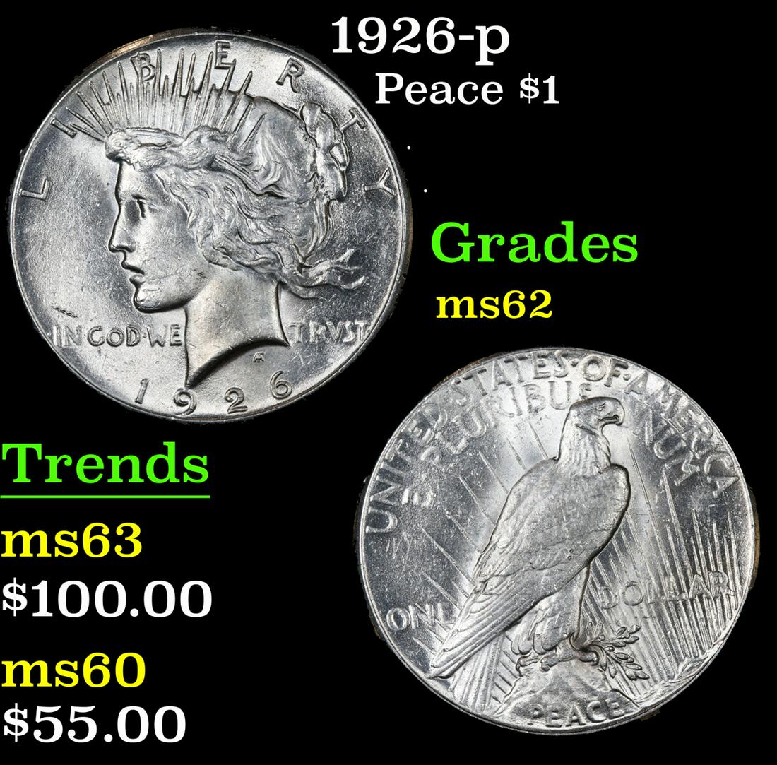 1926-p Peace Dollar $1 Grades Select Unc (1 of 3)