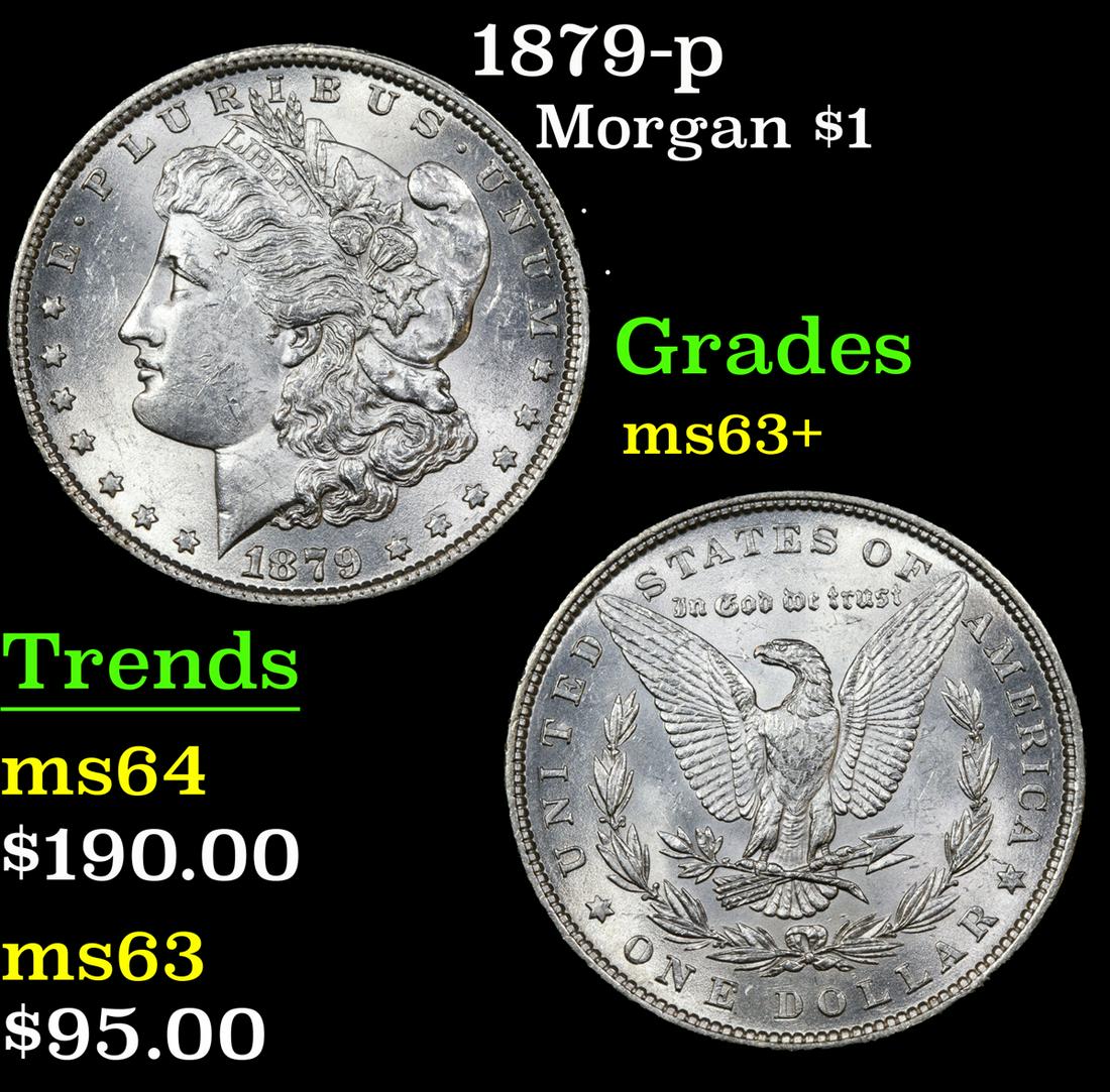 1879-p Morgan Dollar $1 Grades Select+ Unc (1 of 3)