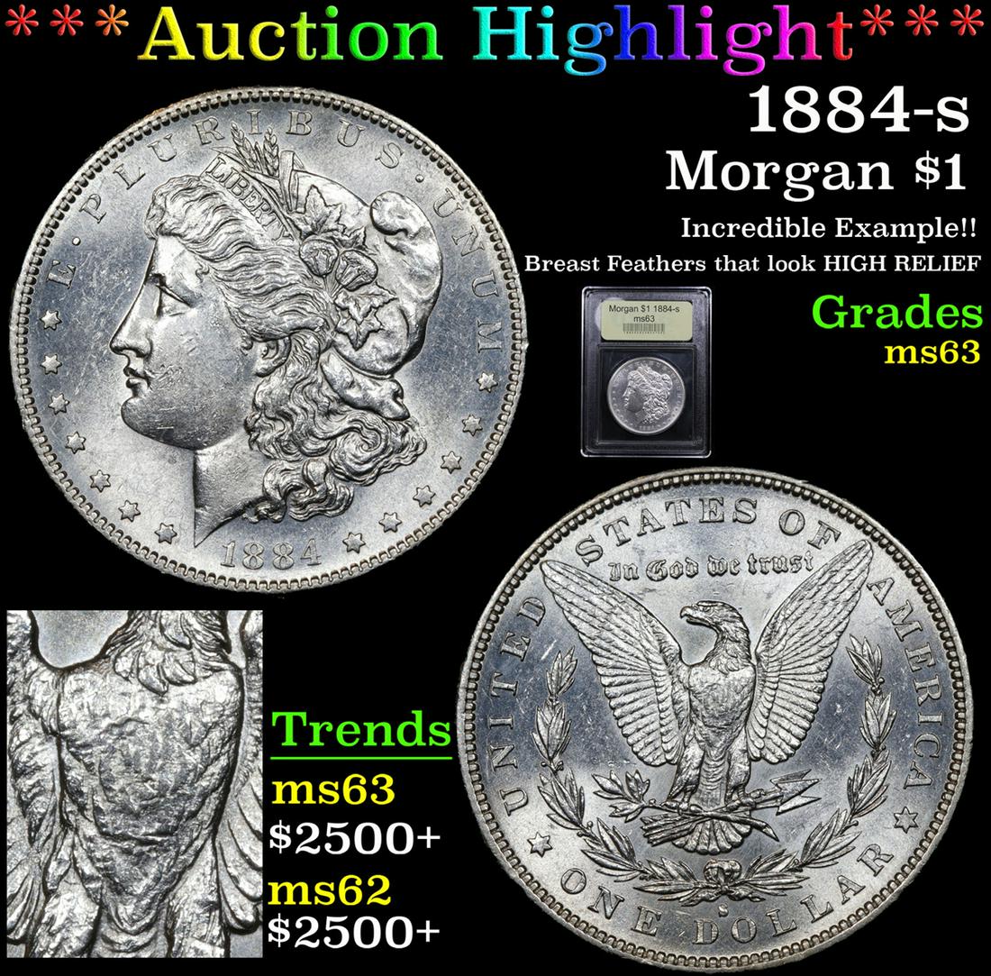 ***Auction Highlight*** 1884-s Morgan Dollar $1 Graded (1 of 6)