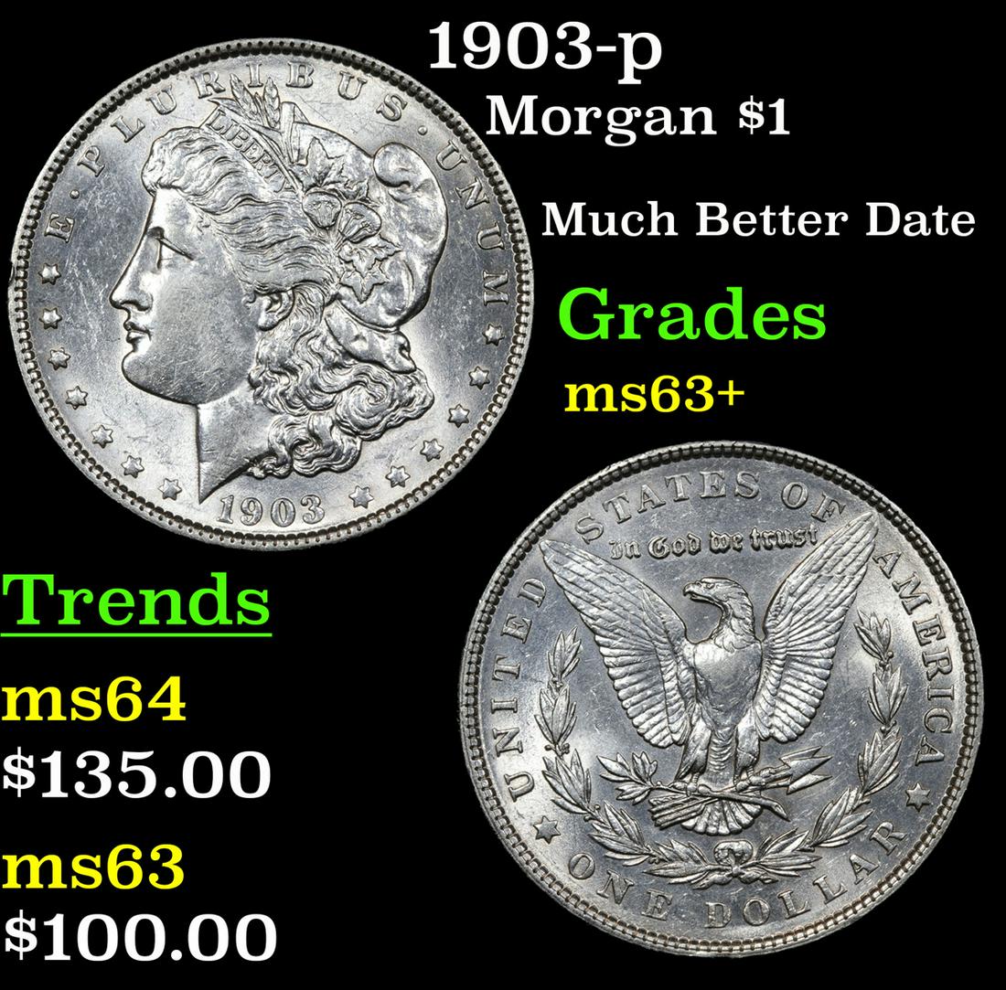 1903-p Morgan Dollar $1 Grades Select+ Unc (1 of 3)
