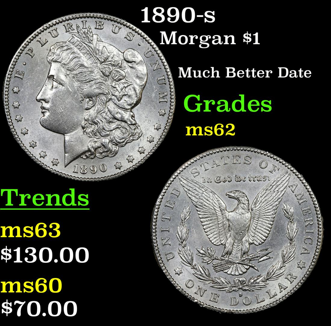 1890-s Morgan Dollar $1 Grades Select Unc (1 of 3)