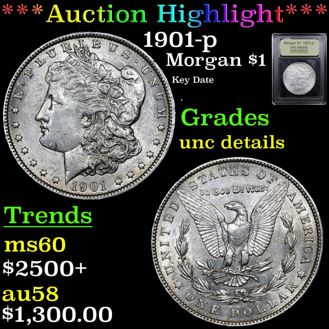 ***Auction Highlight*** 1901-p Morgan Dollar $1 Graded (1 of 5)