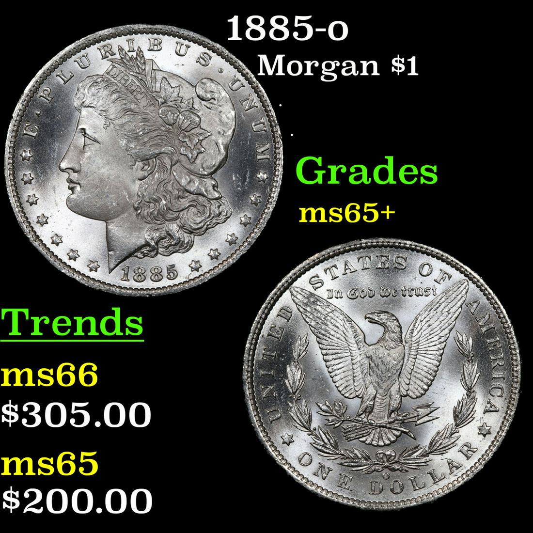 1885-o Morgan Dollar $1 Grades GEM+ Unc (1 of 3)