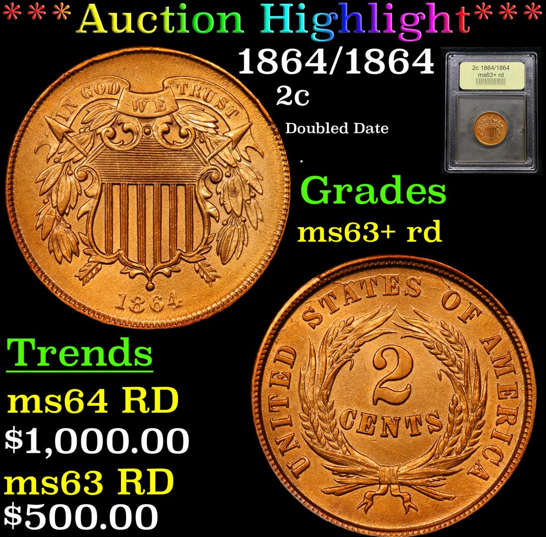 ***Auction Highlight*** 1864/1864 Two Cent Piece 2c (1 of 5)
