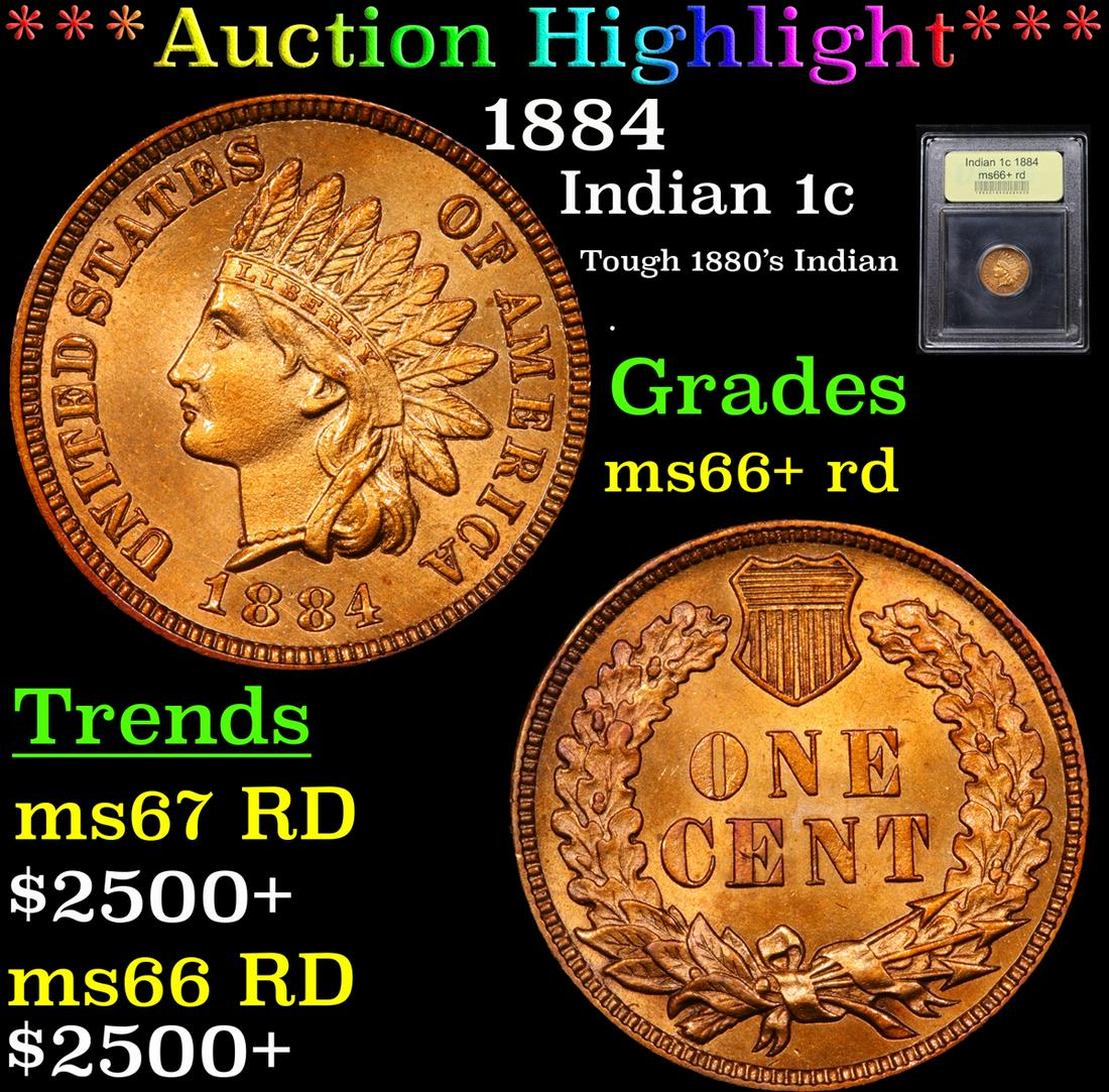 ***Auction Highlight*** 1884 Indian Cent 1c Graded (1 of 5)