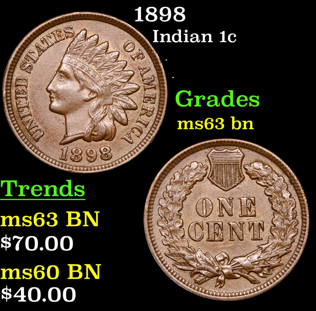 1898 Indian Cent 1c Grades Select Unc BN (1 of 3)
