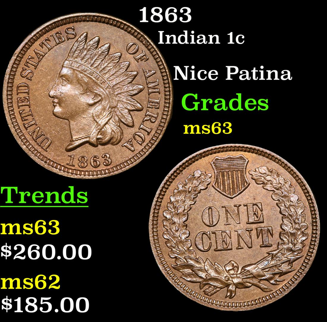 1863 Indian Cent 1c Grades Select Unc (1 of 3)