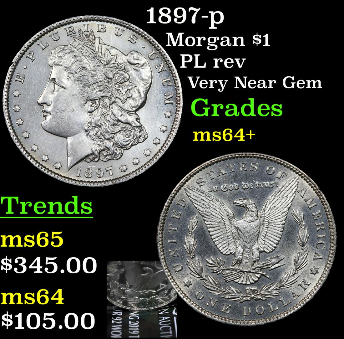 1897-p Morgan Dollar $1 Grades Choice+ Unc (1 of 5)