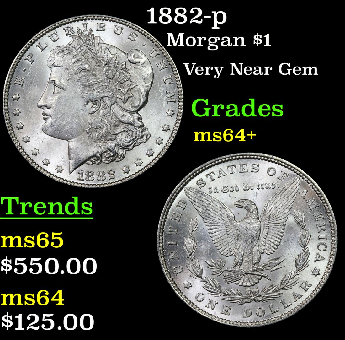 1882-p Morgan Dollar $1 Grades Choice+ Unc (1 of 3)