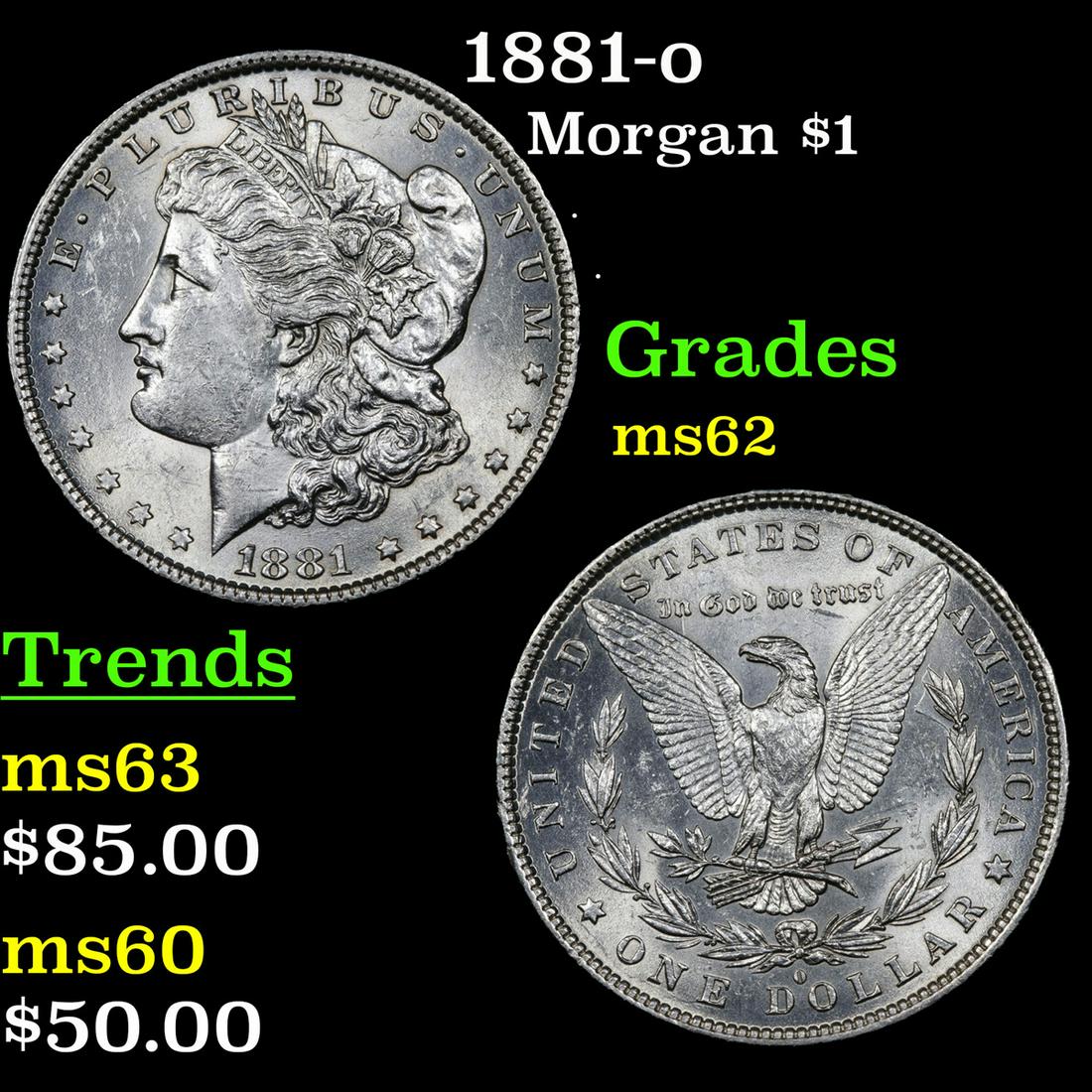 1881-o Morgan Dollar $1 Grades Select Unc (1 of 3)