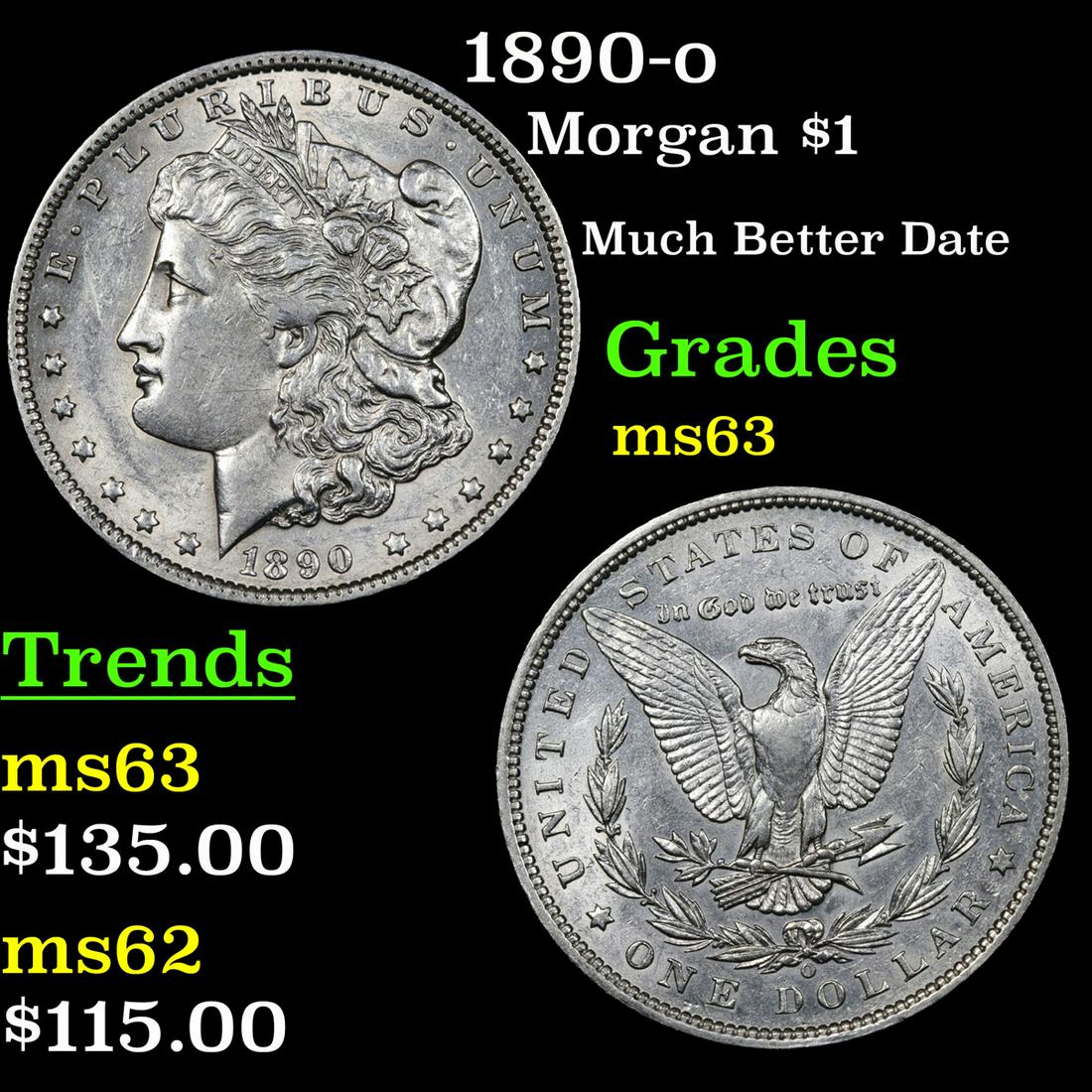 1890-o Morgan Dollar $1 Grades Select Unc (1 of 3)