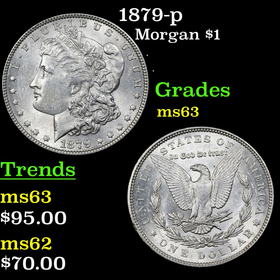 1879-p Morgan Dollar $1 Grades Select Unc (1 of 3)