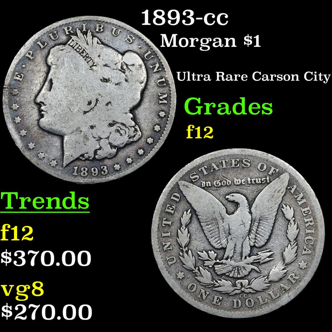 1893-cc Morgan Dollar $1 Grades f, fine (1 of 3)