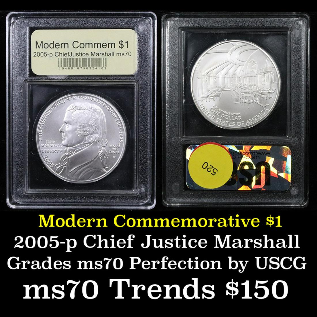 2005-p John Marshall Modern Commem Dollar $1 Grades: 2005-p John Marshall . . Modern Commem Dollar $1 Grades ms70, Perfection.