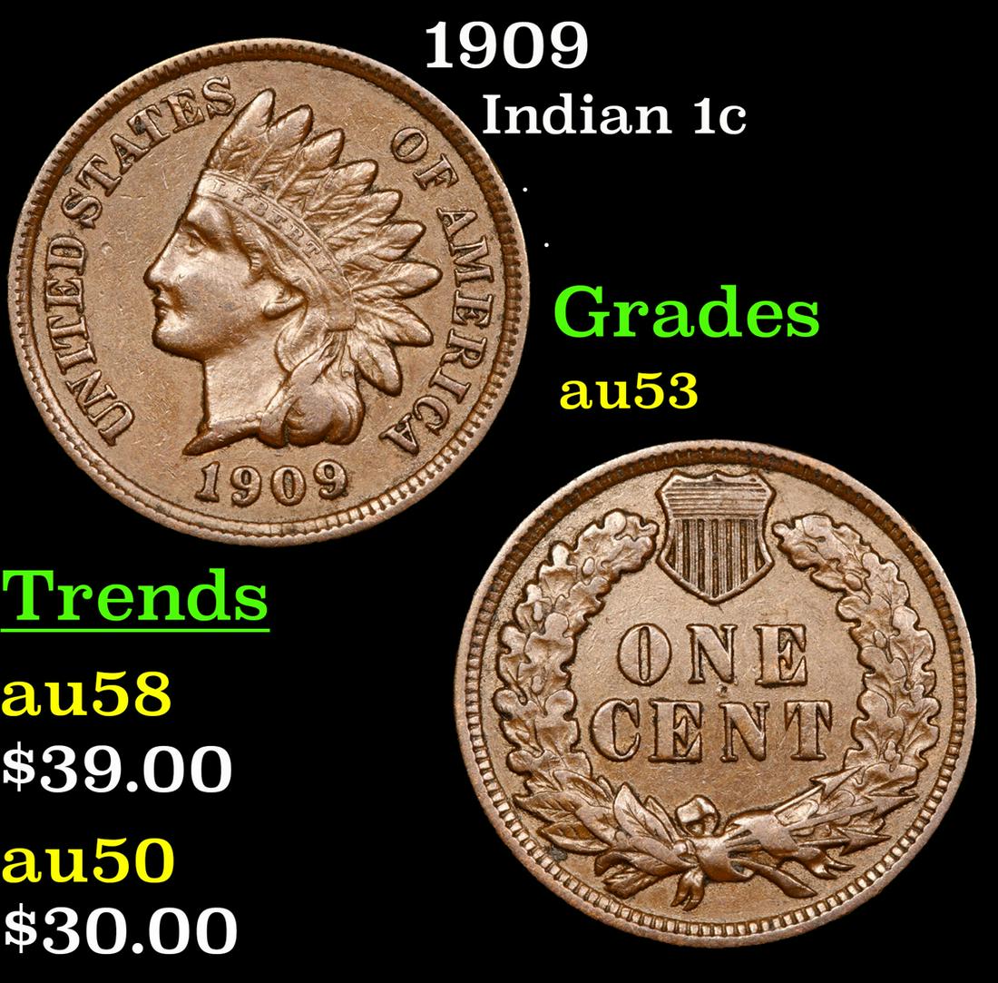 1909 Indian 1c Grades Select AU (1 of 3)
