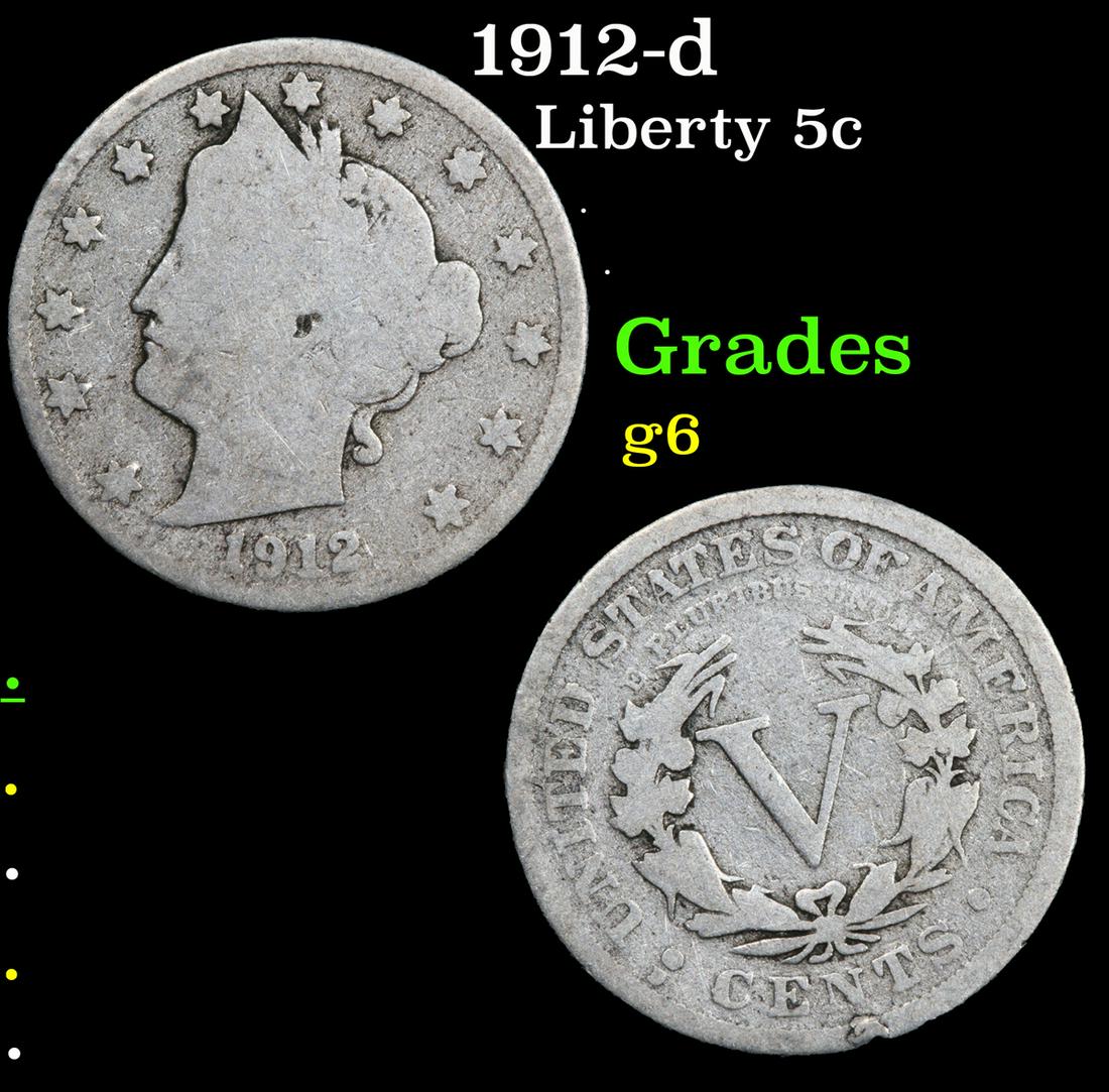1912-d Liberty 5c Grades g+ (1 of 3)