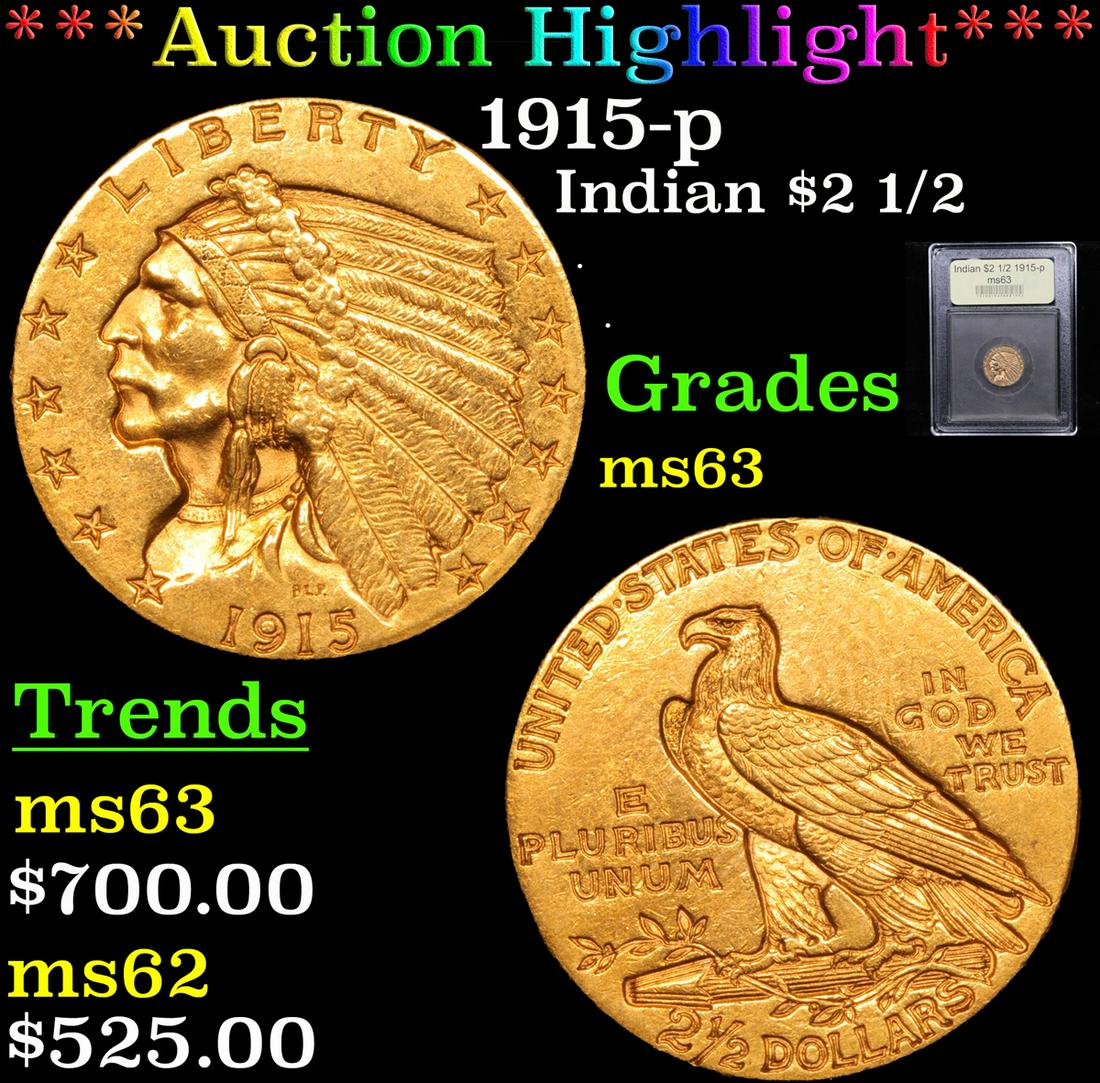 *Highlight* 1915-p Indian $2 1/2 Graded Select Unc (1 of 5)