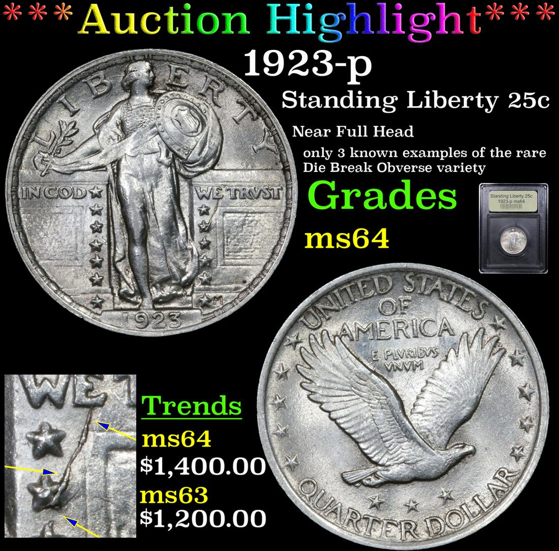 *Highlight* 1923-p Standing Liberty 25c Graded Choice (1 of 6)